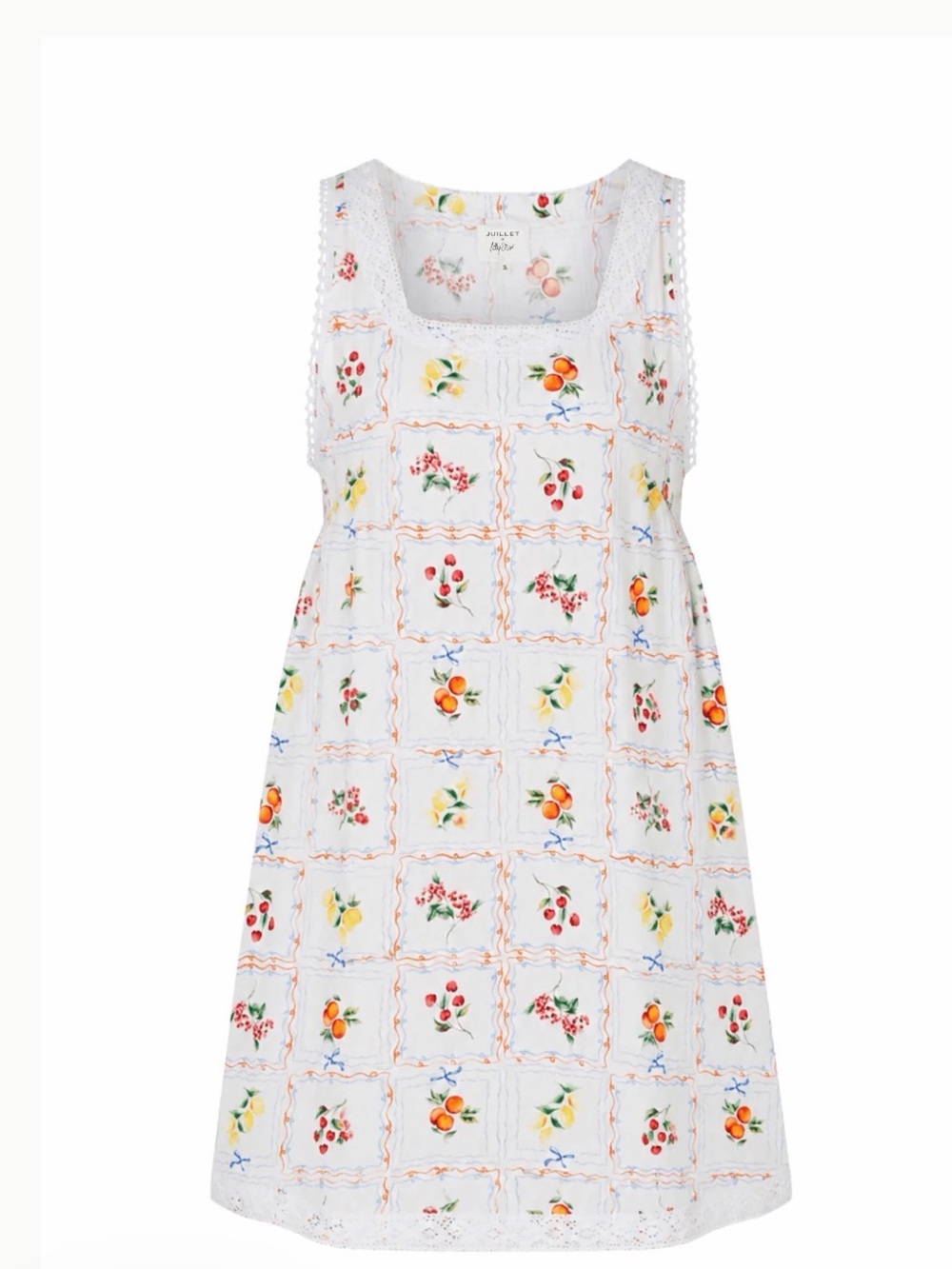 'JUILLET X LILLY SISTO': THE SUNDAY BABYDOLL MINI DRESS FRUIT (FRUIT- SMALL)